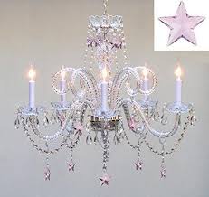 Empress Crystal Tm Chandelier Lighting With Pink Crystal Stars H25 X Gallery 67