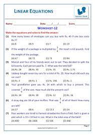 Solve Linear Equations Word Problems