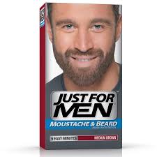 Details About Just For Men Mustache Beard Medium Brown Brush In Colour Gel Kit Coarse Hair