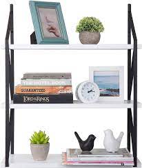 3 Tier White Wood Hanging Wall Shelf