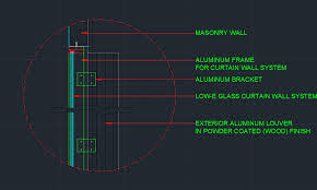 curtain wall details dwg plan for
