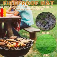 bbq gas grill mat fireproof non