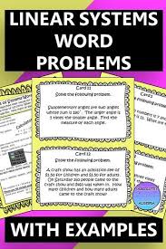 Linear Systems Word Problems With
