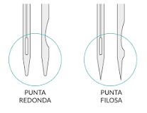 ¿Qué tipos de puntas de aguja se utilizan para los tejidos de punto?