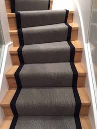 grey carpet stair runner with black