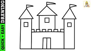 easy castle drawing let s learn how