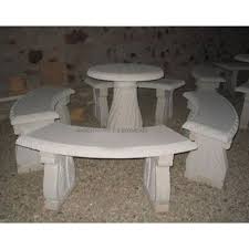 White Stone Table Set Shape Round Rs