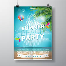 Summer Beach Party Poster Vector Free Download