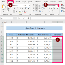 how to calculate percene variance