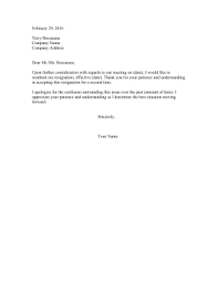 Resubmitting Withdrawn Resignation Letter