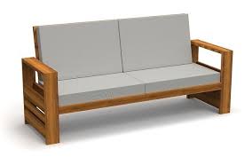 teak wood sofa free 3d model cgtrader