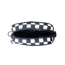 checkerboard nylon zipper crossbody bag