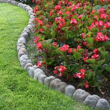 Cheap and cheerful, this is great for diy gardeners. Landecor Edgestone 4 In X 12 In X 3 In Multi Colored Concrete Overlapping River Rock Edging 308460 The Home Depot Landscaping With Rocks Flower Bed Edging Flower Bed Borders