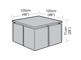 4 Seater Medium Cube Set Cover Rattan