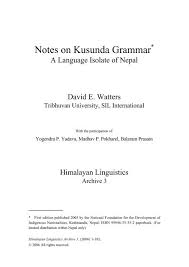 This is not even close to any guide. Notes On Kusunda Grammar Ucsb Linguistics