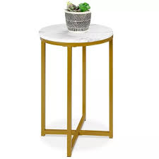 Accent Side Table W Metal Frame