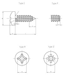 Iso 7049 Pan Head Tapping Screws With Cross Recess H And Z