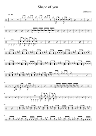 Shape Of You Drum Sheet Music For Percussion Download Free