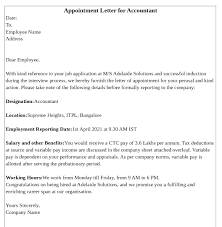 appointment letter how to write