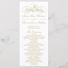 Elegant Gold White Wedding Program Template