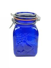 vintage cobalt blue glass 2 quart