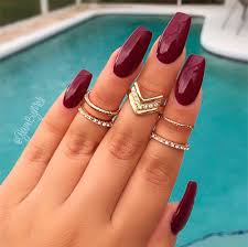 Burgundy acrylic nails burgundy nail designs red and gold nails maroon nails ombre burgundy coffin nails long stiletto nails long nails 3d nails. The Best Coffin Nails Ideas That Suit Everyone Top Fashion News