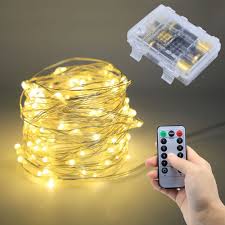Lezoey Battery Fairy Lights 33fft 100leds 8 Modes Waterproof Battery Powered Led Starry String Lights With Remote Control Indoor And Outdoor Xmas