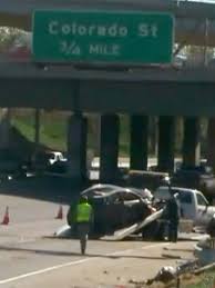 Gruesome crime scene photo of his. Man Killed In Car Crash Body Ejected Onto Freeway Sign People Com
