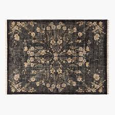 black fl wool area rug 9 x12