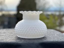 Milk Glass Hobnail Lamp Shade Parlor