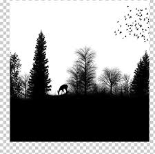 silhouette drawing forest png clipart