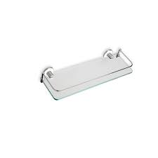 Satin Nickel Clear Glass Bathroom Shelf