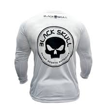 kit camiseta black skull manga longa