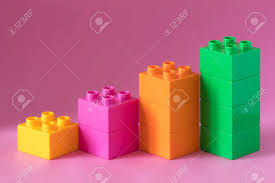 Lego Chart Isolated On Pink Background Closeup