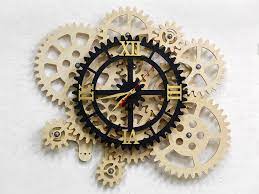 self rotating gears wall clock