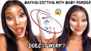 baking setting with baby powder does