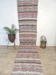 hand woven rag rug carpet stair runner