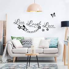 Wall Sticker Live Laugh Love Flowers