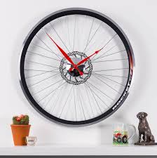racing bike wheel clock with brake disc