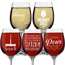 Wine Glasses With Sayings Funny Mom