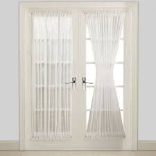 2 Sheer White French Door Curtains Or