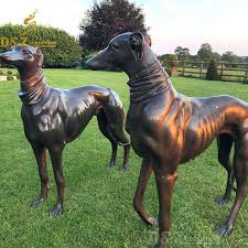 Bronze Greyhound Statue Outdoor Garden