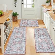 kitchen rugs set of 3 boho kitchen mats