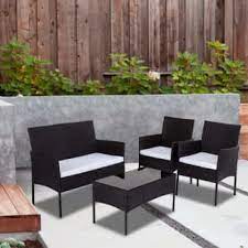 pe wicker outdoor lounge sofa set