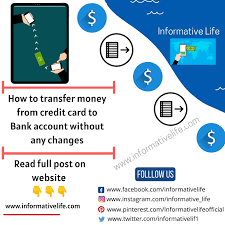 Transfer money from credit card to bank account. How To Transfer Money From Credit Card To Bank Account Without Any Charges Bank Account Credit Card Money Transfer