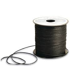 black waxed cotton cord 1mm thick