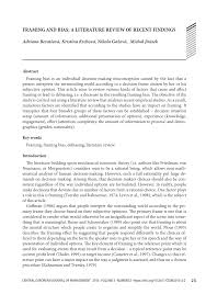 pdf framing and bias a literature