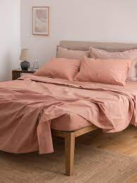 Cotton Percale Sheet Set In Clay Color