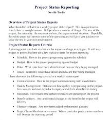 Software Project Weekly Status Report Template Printable Net