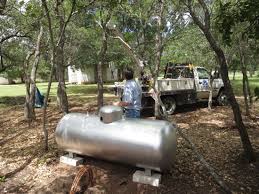 installing our very own propane tank